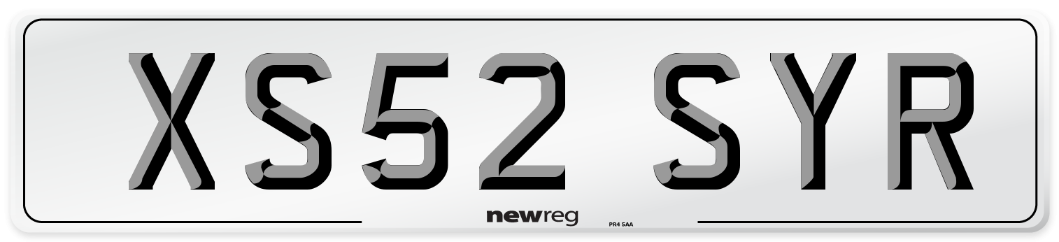 XS52 SYR Number Plate from New Reg